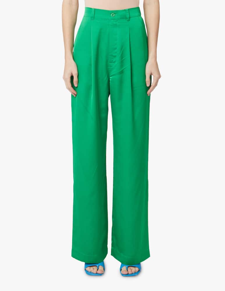 Apparis Pantaloni a palazzo in seta vegana - verde - immagine 2 Apparis Pantaloni a palazzo in seta vegana - verde - immagine 2