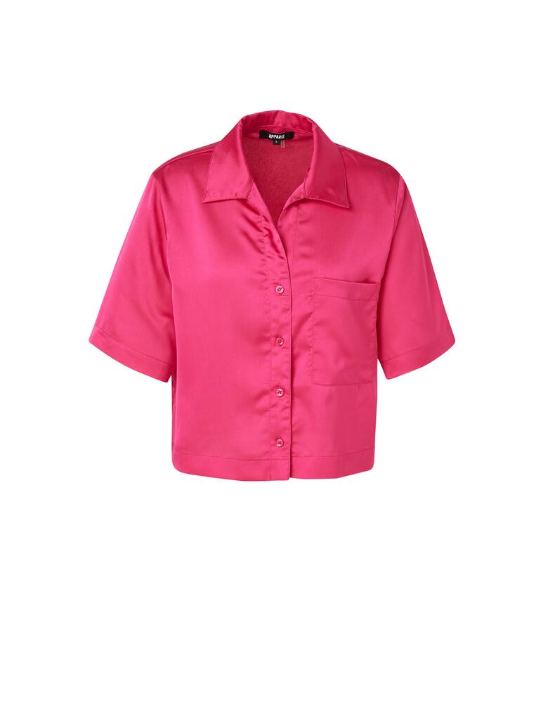 rinascente Apparis Camicia crop in seta vegana - rosa