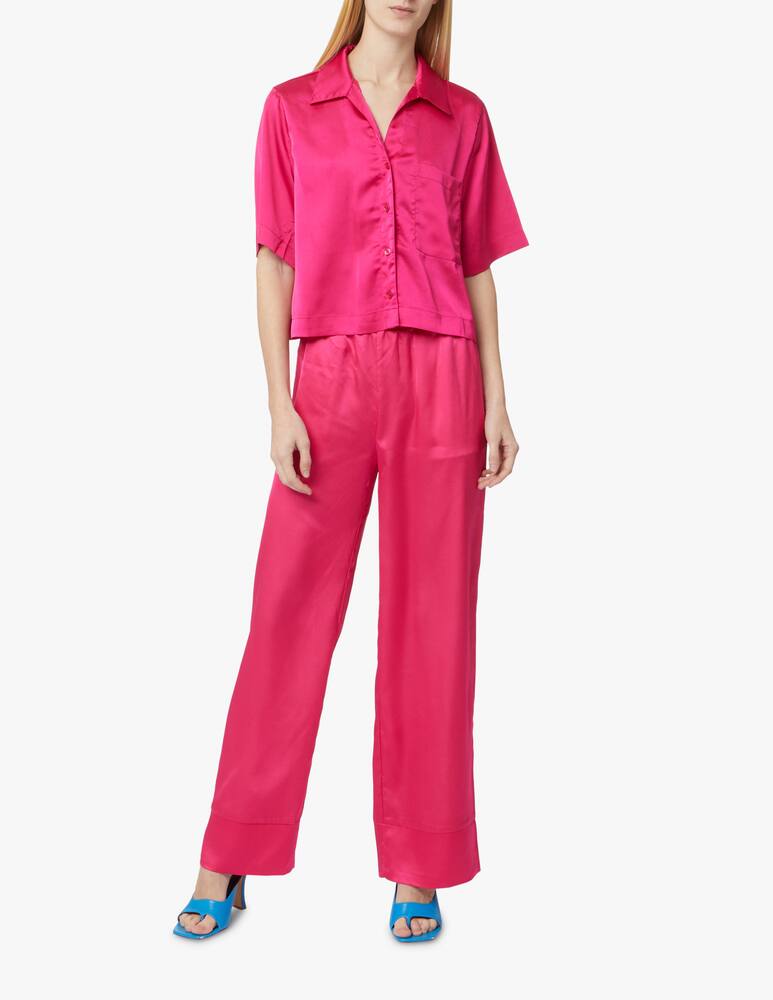 rinascente Apparis Camicia crop in seta vegana - rosa