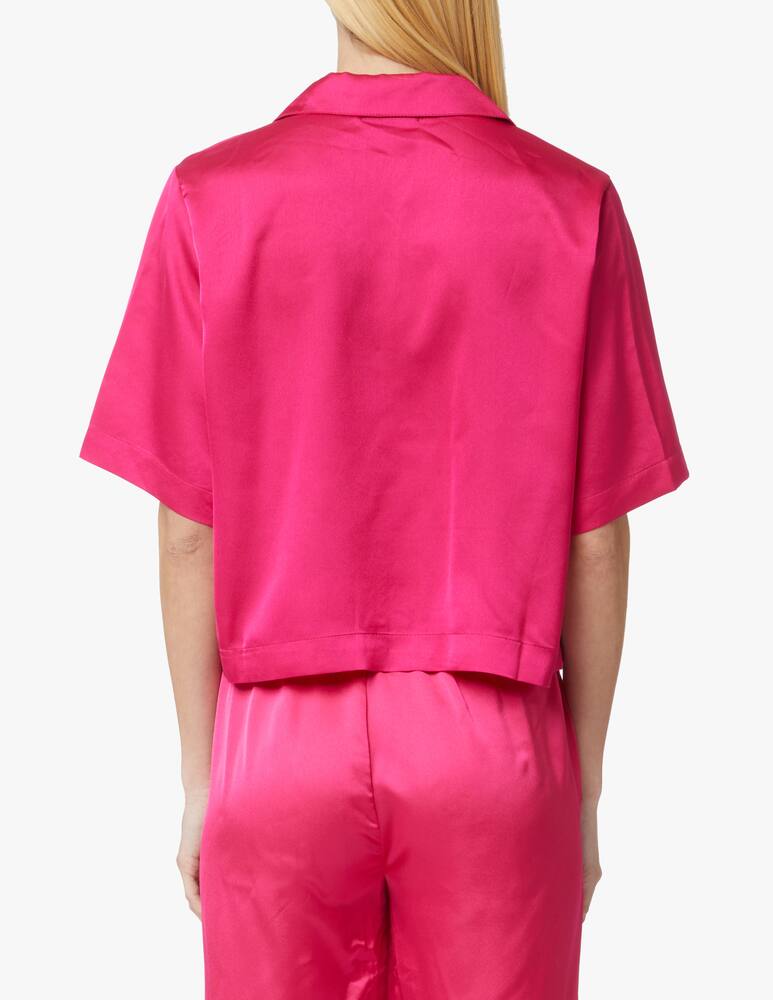 rinascente Apparis Camicia crop in seta vegana - rosa