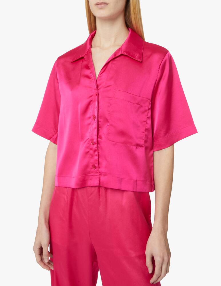 rinascente Apparis Camicia crop in seta vegana - rosa