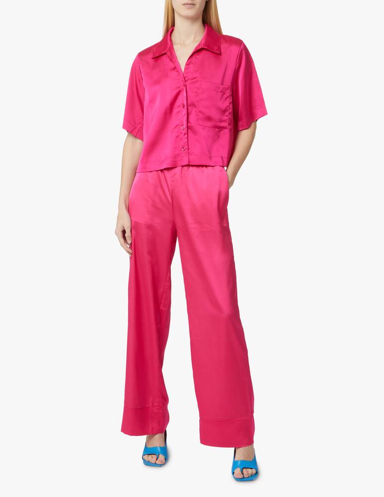 rinascente Apparis Pantaloni a palazzo in seta vegana - rosa