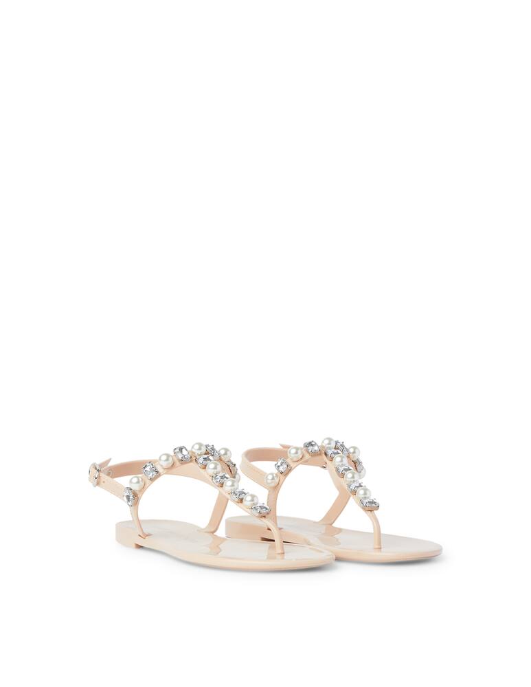 rinascente Stuart Weitzman Goldie Jelly Pearls flat sandals - pink