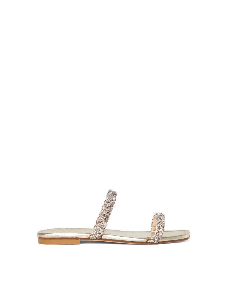 Stuart Weitzman Addison leather slide - gold - picture 1 Stuart Weitzman Addison leather slide - gold - picture 1