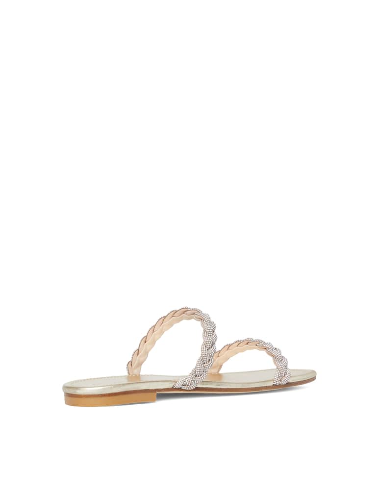 Stuart Weitzman Addison leather slide - gold - picture 4 Stuart Weitzman Addison leather slide - gold - picture 4