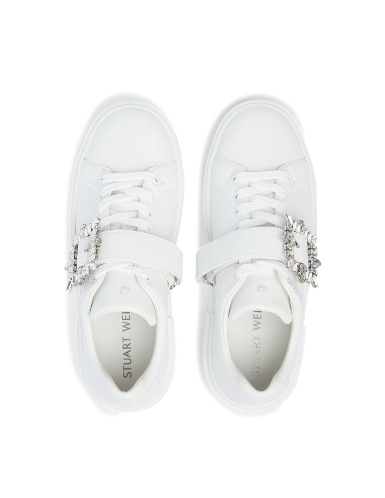 rinascente Stuart Weitzman Sneakers in pelle con fibbia - bianco