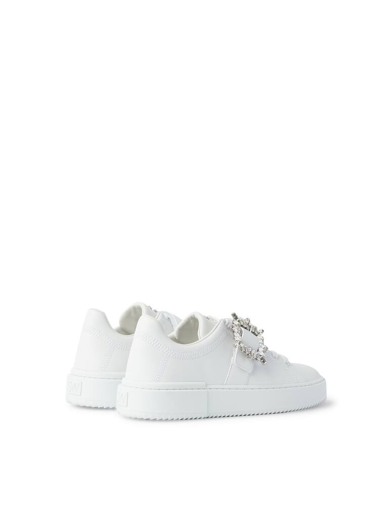 rinascente Stuart Weitzman Sneakers in pelle con fibbia - bianco