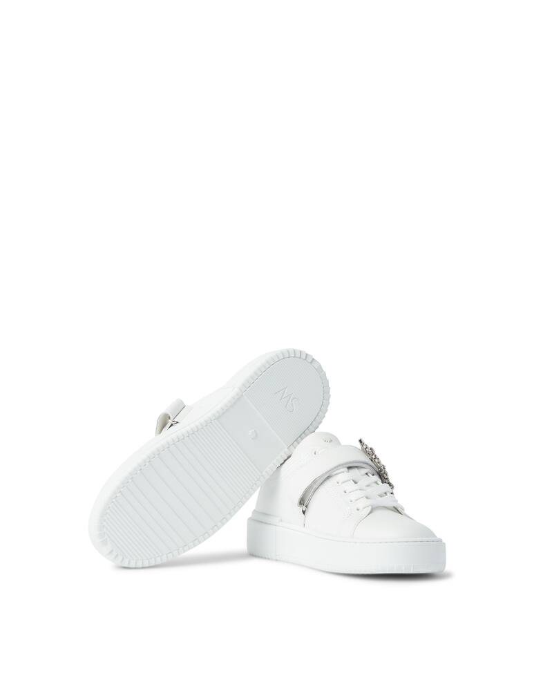 rinascente Stuart Weitzman Sneakers in pelle con fibbia - bianco