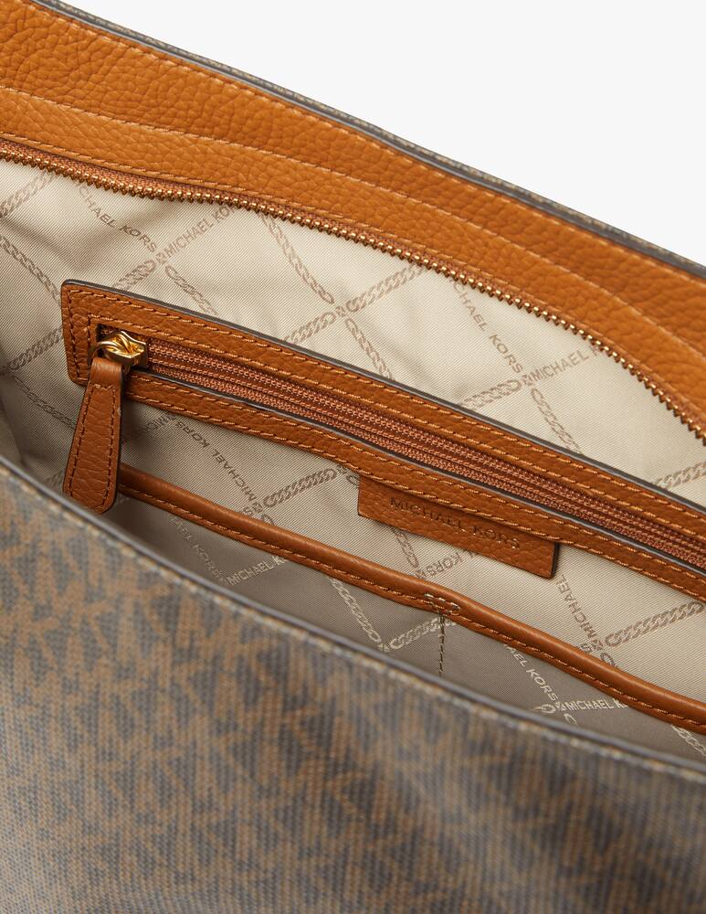 rinascente Michael Michael Kors Brooklyn big shoulder bag with logo - brown