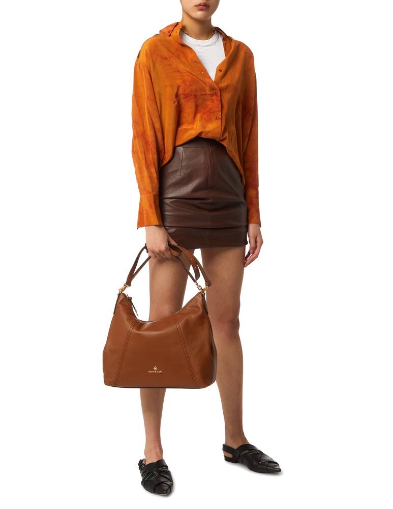 rinascente Michael Michael Kors Sienna big leather shoulder bag - brown