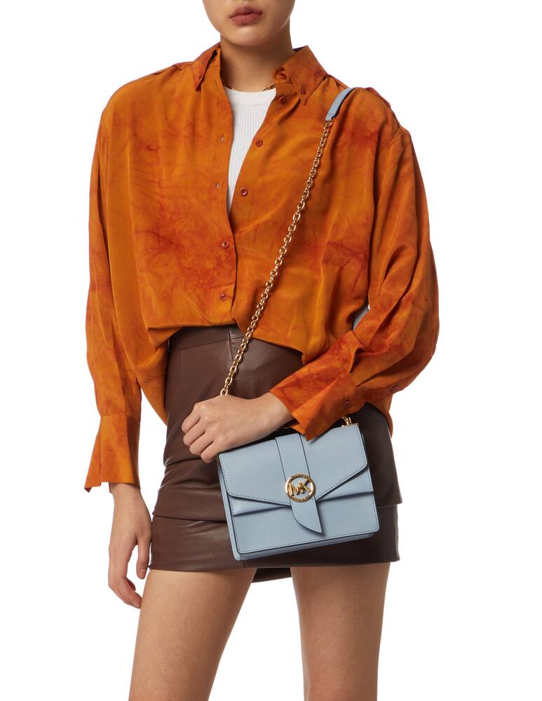 rinascente Michael Michael Kors Greenwich small leather crossbody bag - light blue