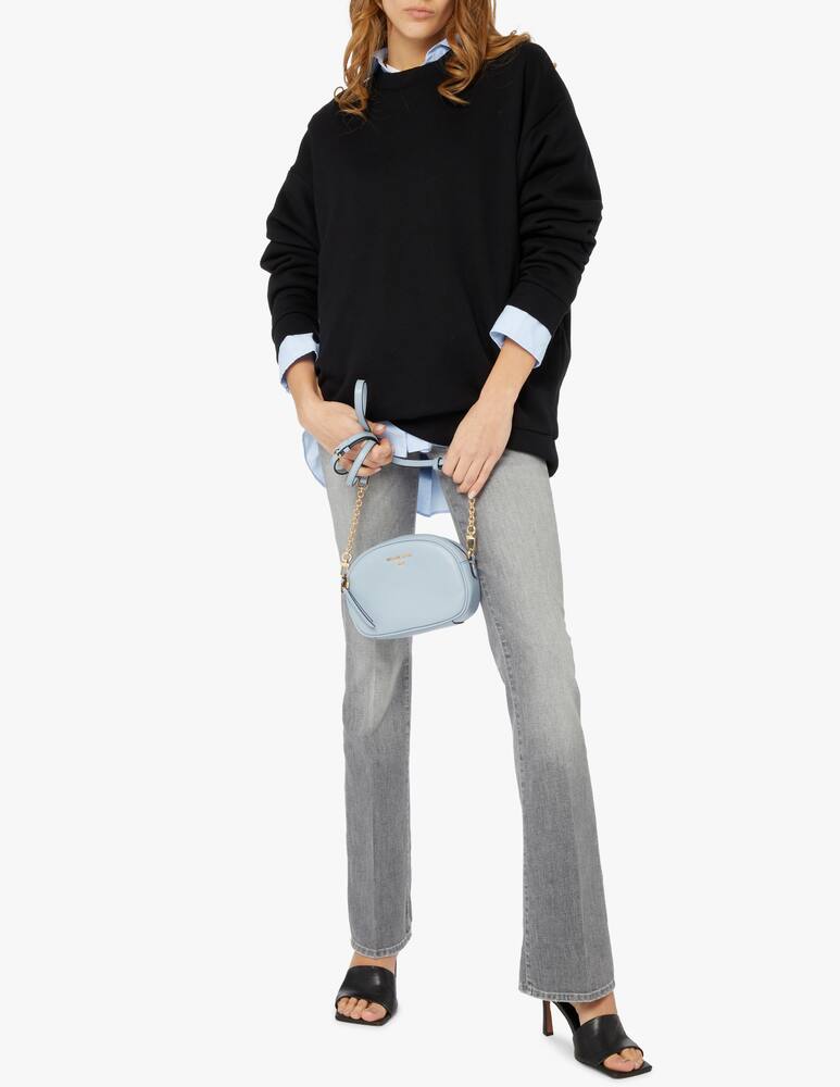 rinascente Michael Michael Kors Jet set leather crossbody bag convertible - light blue