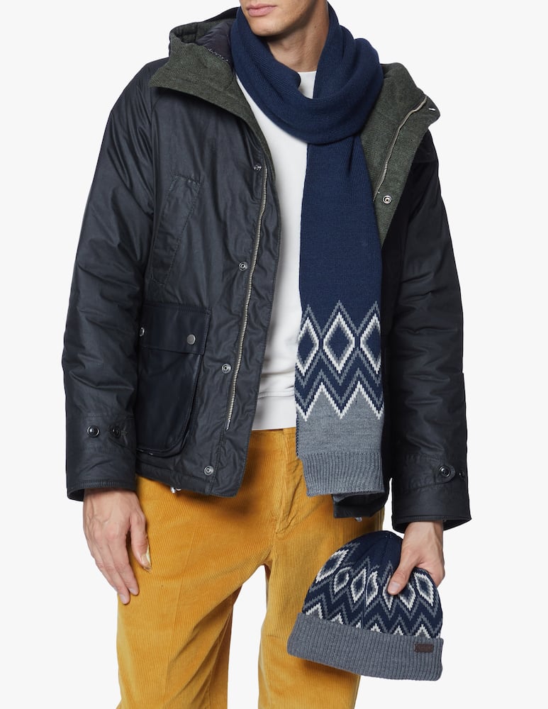 rinascente Barbour Elwick fair isle beanie scarf set