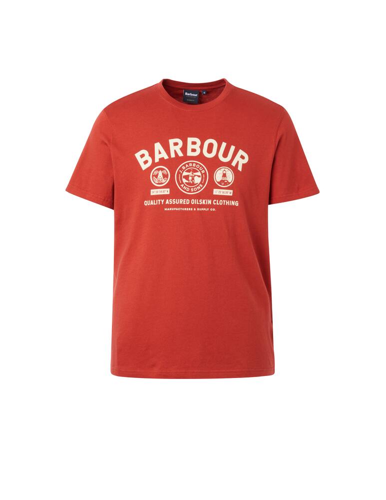 rinascente Barbour Maglietta manica corta 50degree big logo circle - rosso
