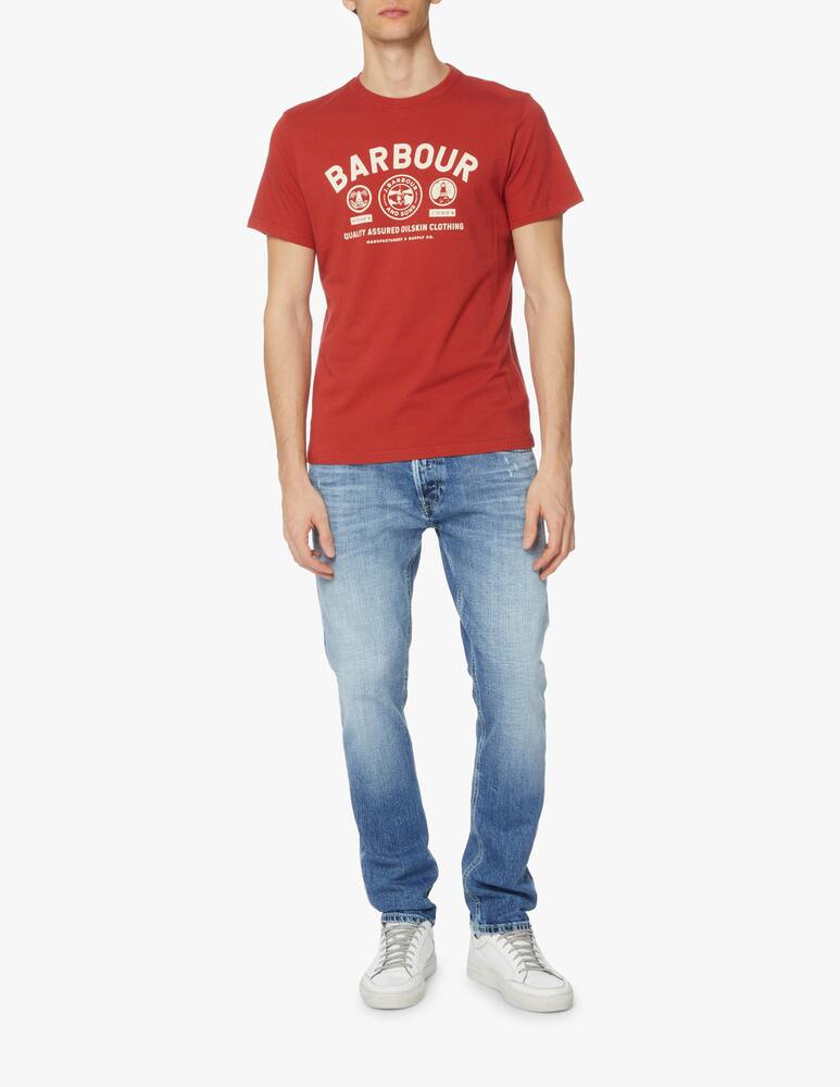 rinascente Barbour Maglietta manica corta 50degree big logo circle - rosso