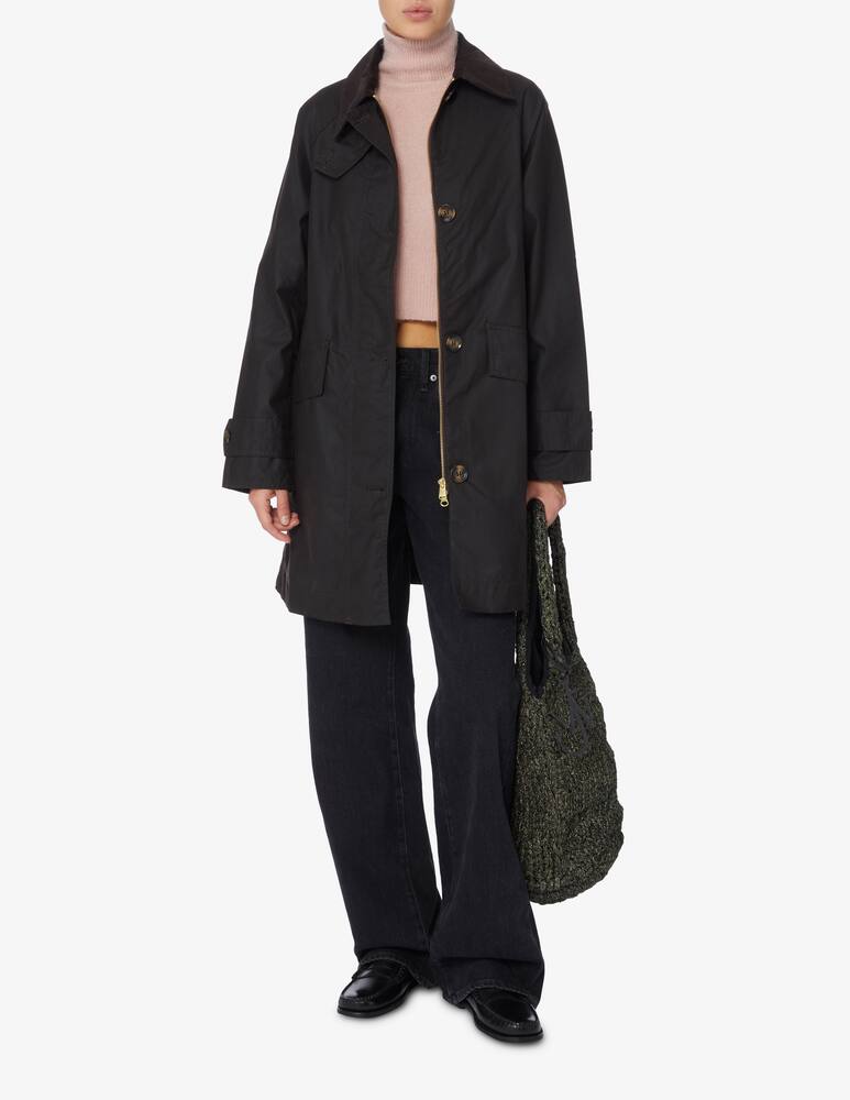 rinascente Barbour Giacca media in cotone cerato Linnea - Nero