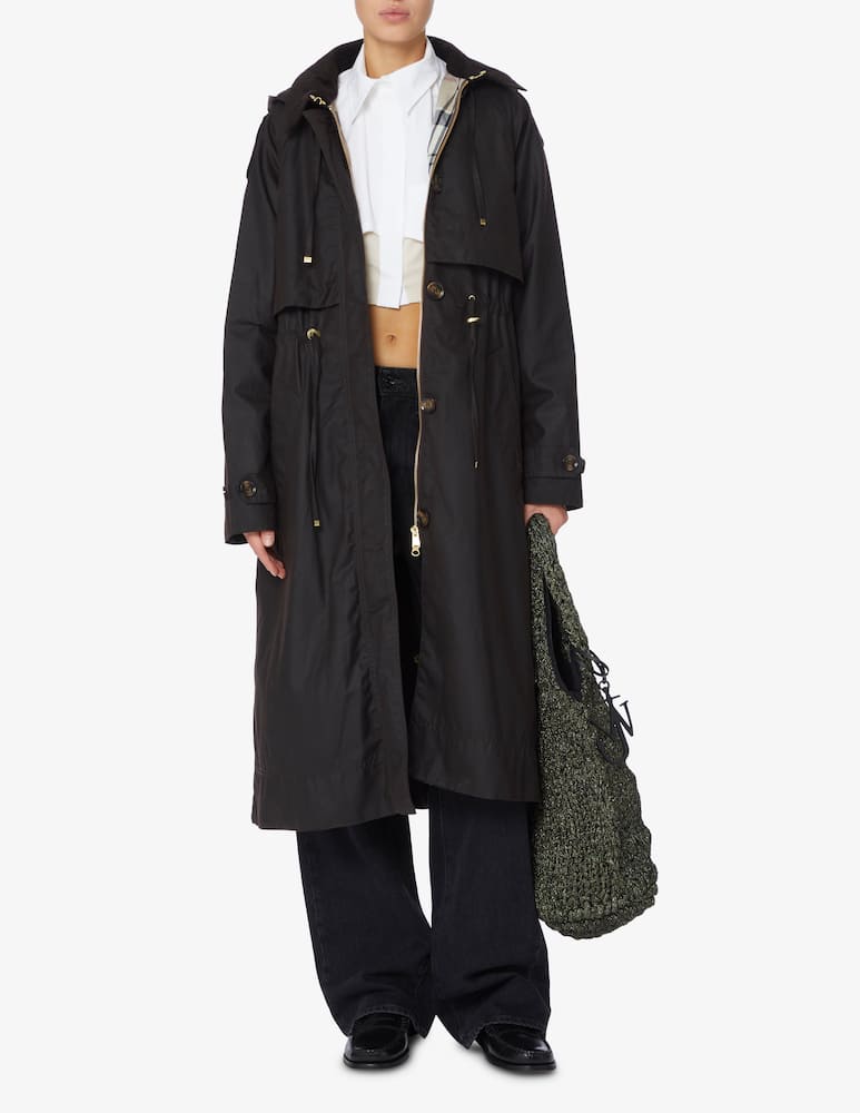 Barbour Mara long trech coat - Black - picture 2 Barbour Mara long trech coat - Black - picture 2