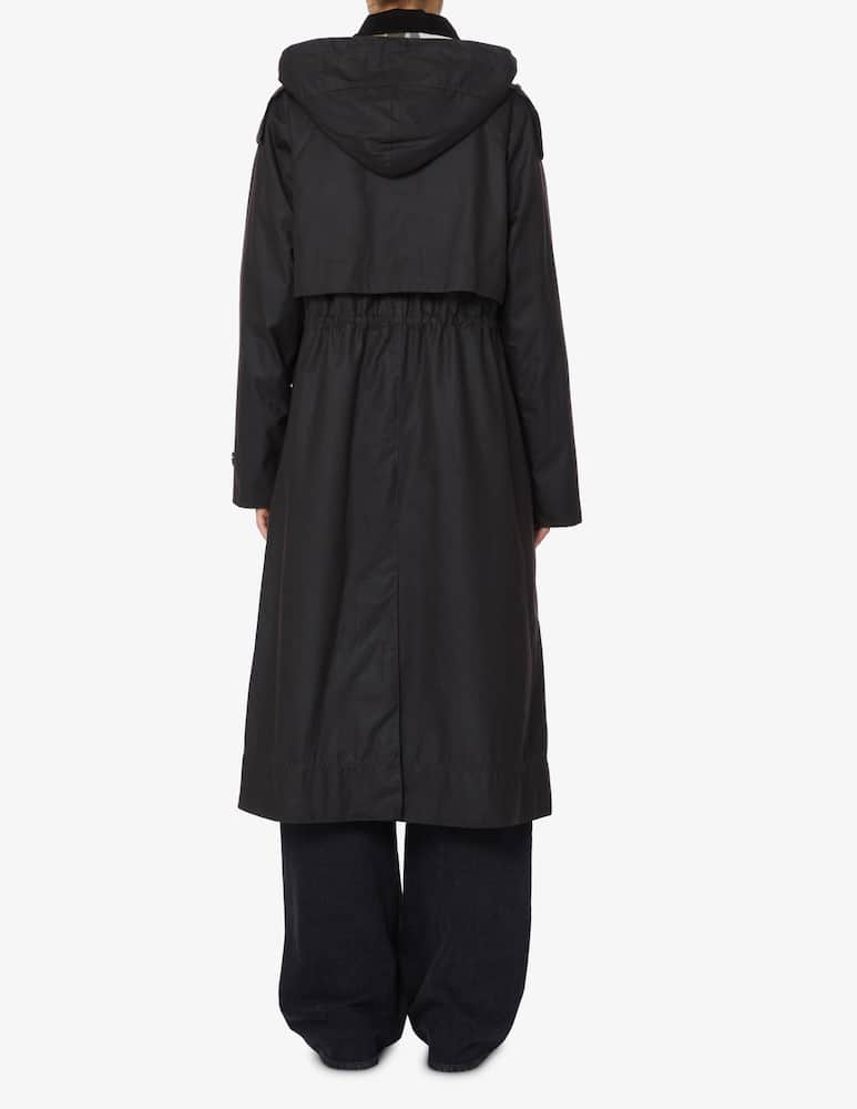 rinascente Barbour Cappotto lungo trench Mara - Nero