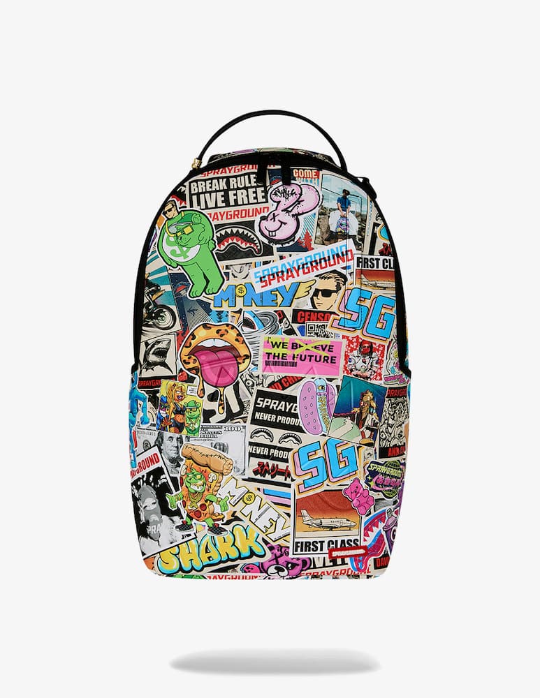 rinascente Sprayground Punk sticker shark backpack