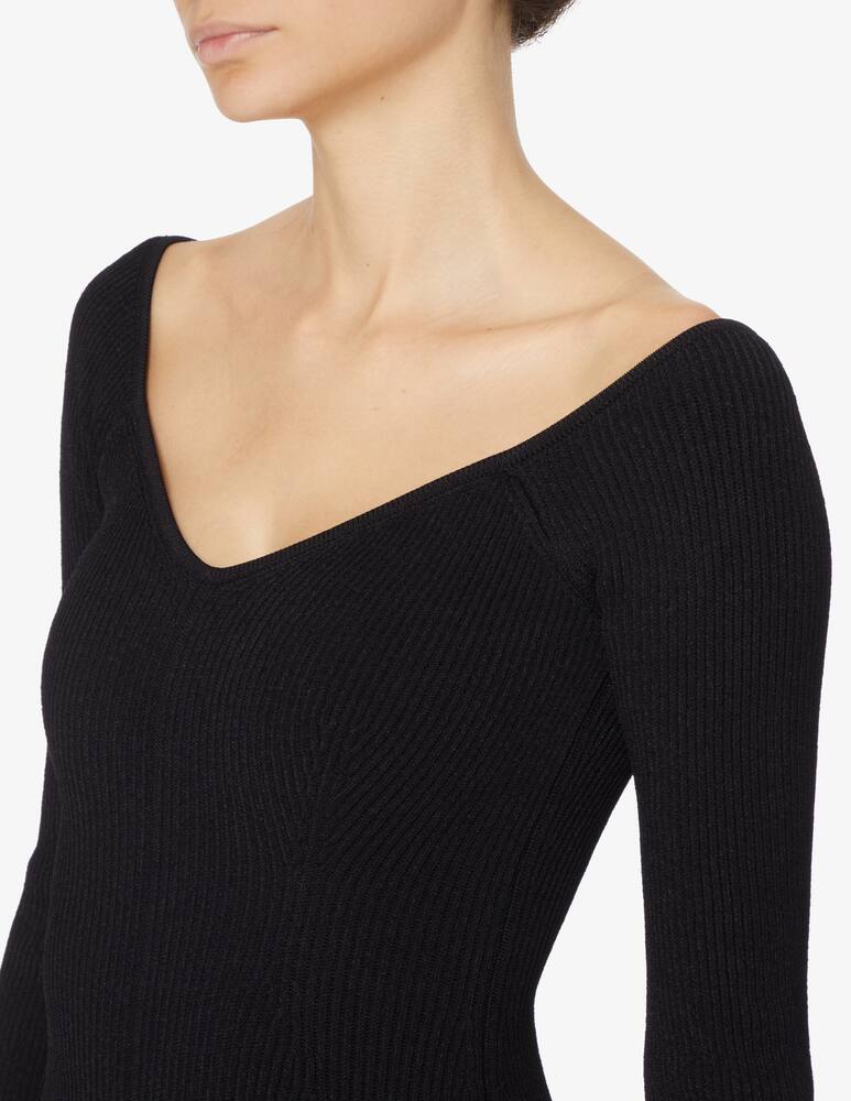 rinascente Khaite Vestito midi in maglia con spalle scoperte Pia - Nero