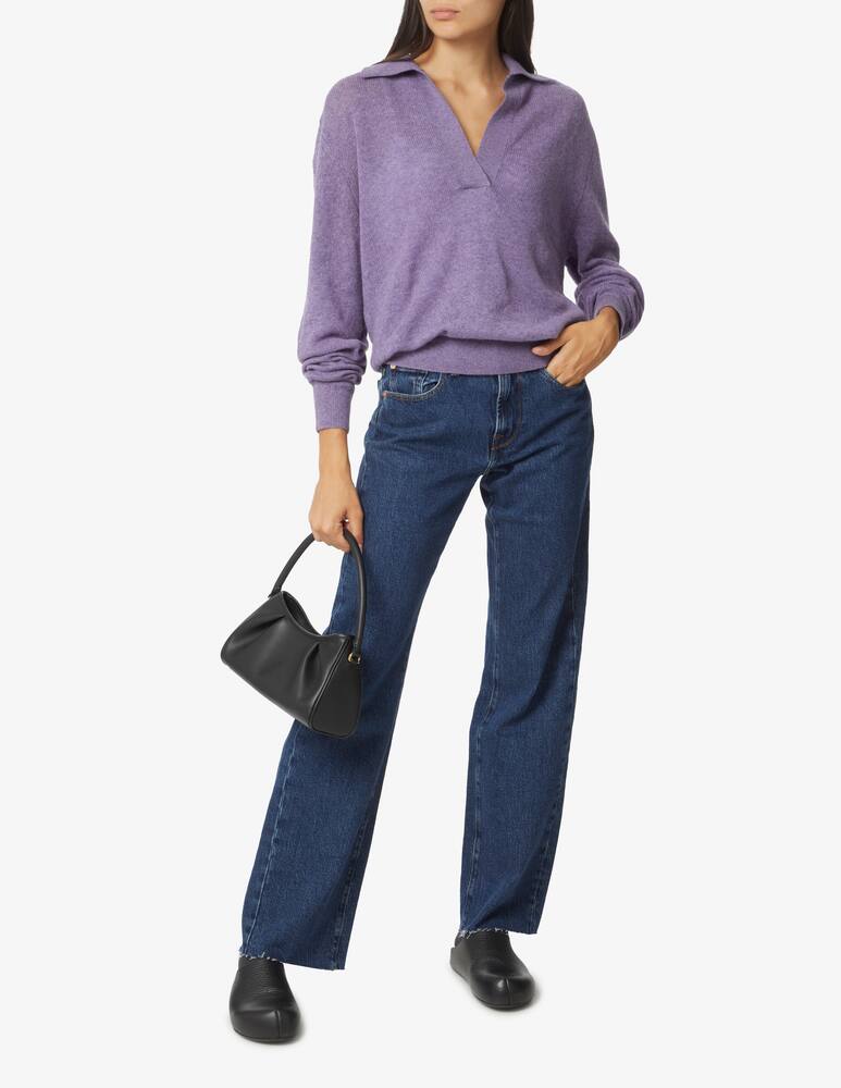 rinascente Khaite Jo cashmere long sleeved polo tee - Violet