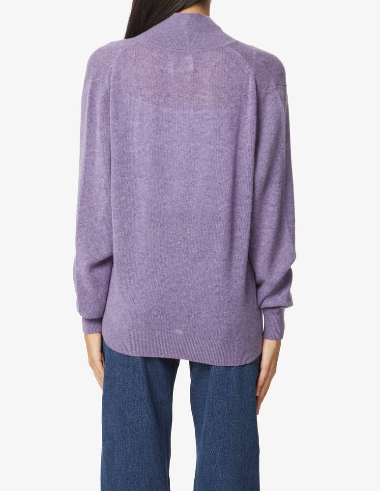 rinascente Khaite Jo cashmere long sleeved polo tee - Violet