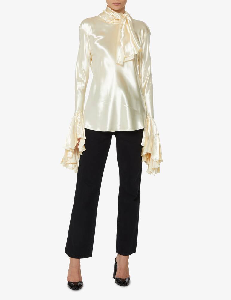 rinascente Khaite Camicia in viscosa con plissè ai polsi Amelia - Bianco