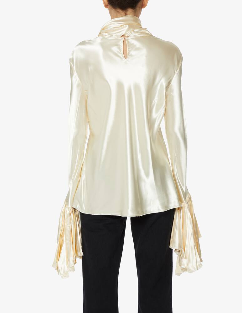 rinascente Khaite Camicia in viscosa con plissè ai polsi Amelia - Bianco