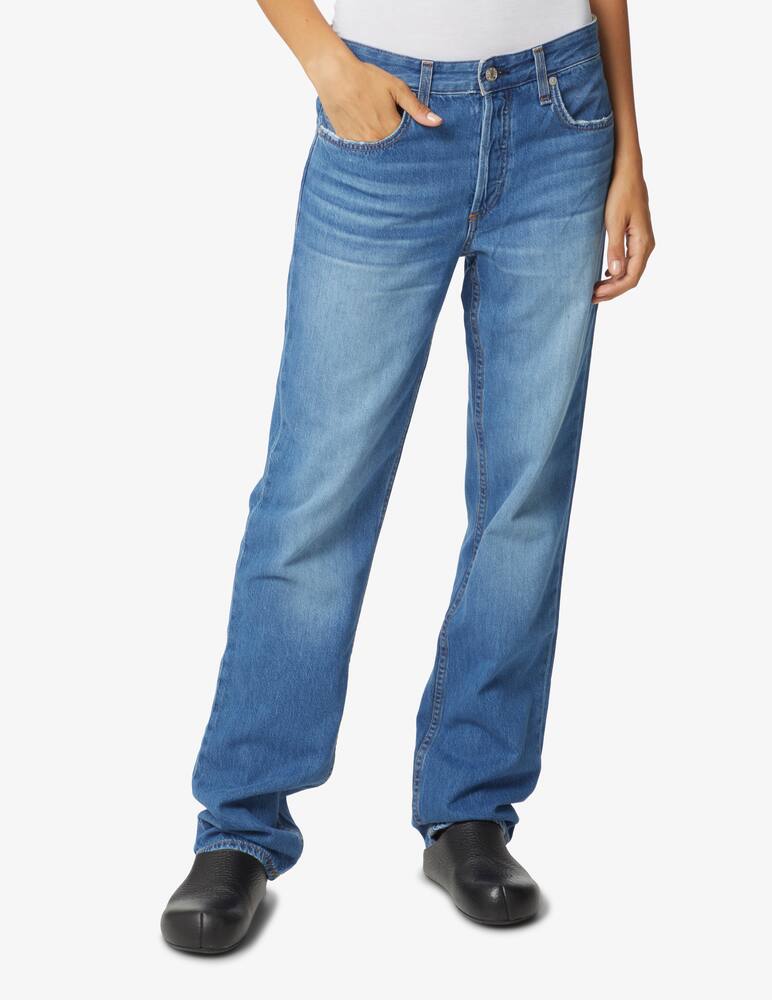 Jeans Donna HUE Vita Media Gamba Dritta, Lavaggio Scuro, Cucitura 76cm, Taglia 44, Cotone Elasticizzato