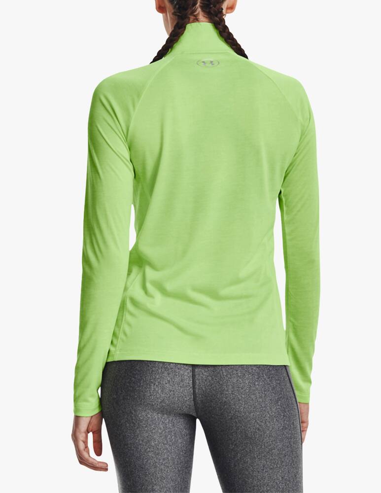 rinascente Under Armour Tech Twist Long sleeved sports tee with half zp - green