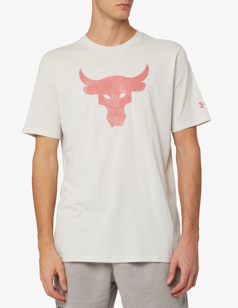 rinascente Under Armour Maglietta con logo bull the rock - Bianco