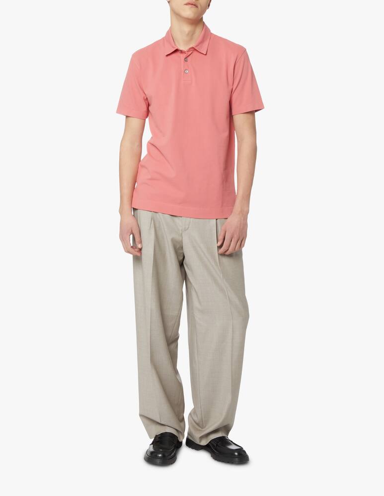 rinascente Zegna Polo manica corta piquet lavata - rosa