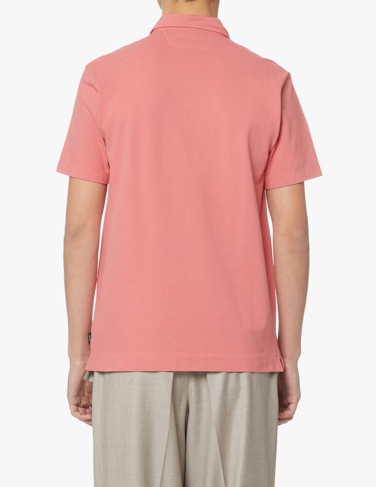 rinascente Zegna Polo manica corta piquet lavata - rosa