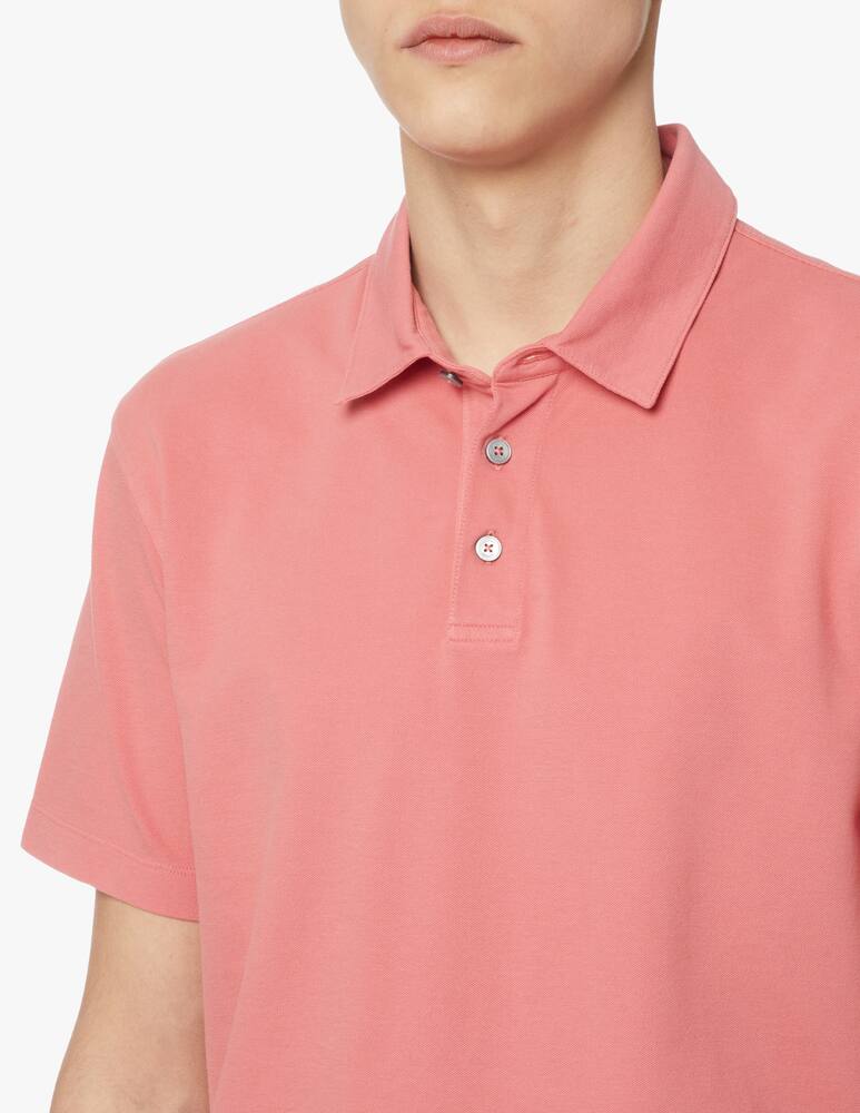 rinascente Zegna Polo manica corta piquet lavata - rosa