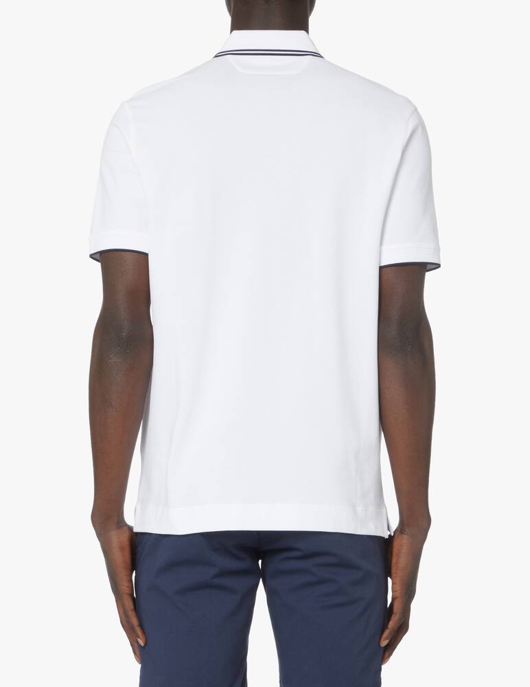 rinascente Zegna Carry over piquet short sleeve polo - white