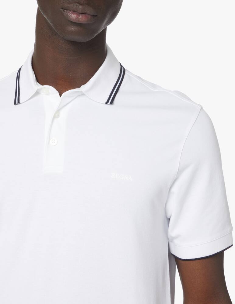 rinascente Zegna Carry over piquet short sleeve polo - white
