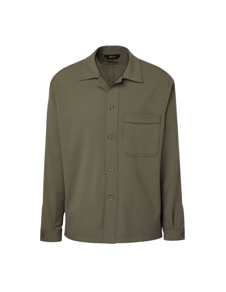 rinascente Zegna Tech gabardine overshirt jacket - green