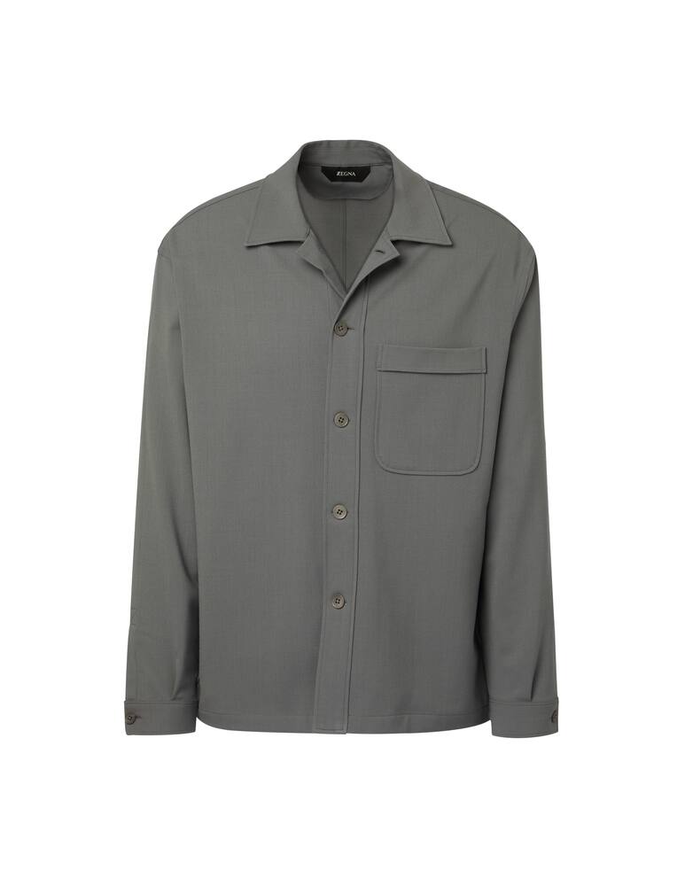 rinascente Zegna Tech gabardine overshirt jacket - blue