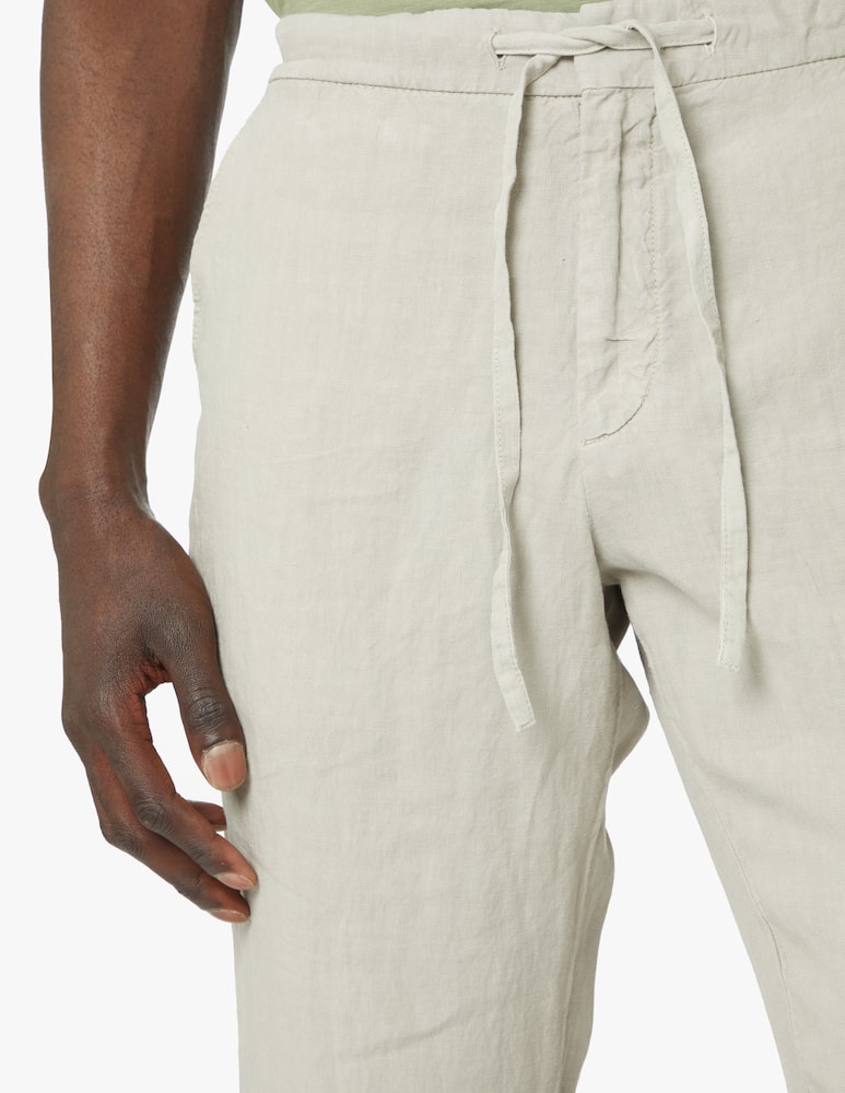 rinascente Zegna Garment dyed linen coulisse pant - grey