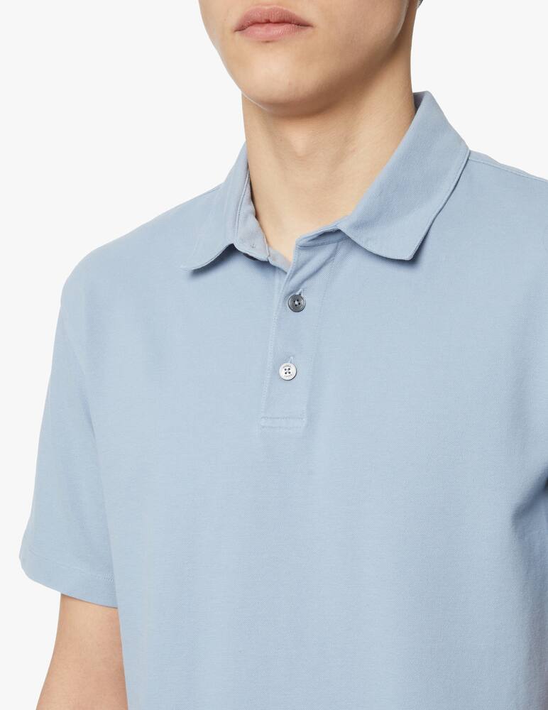 rinascente Zegna Polo manica corta piquet lavata - azzurro