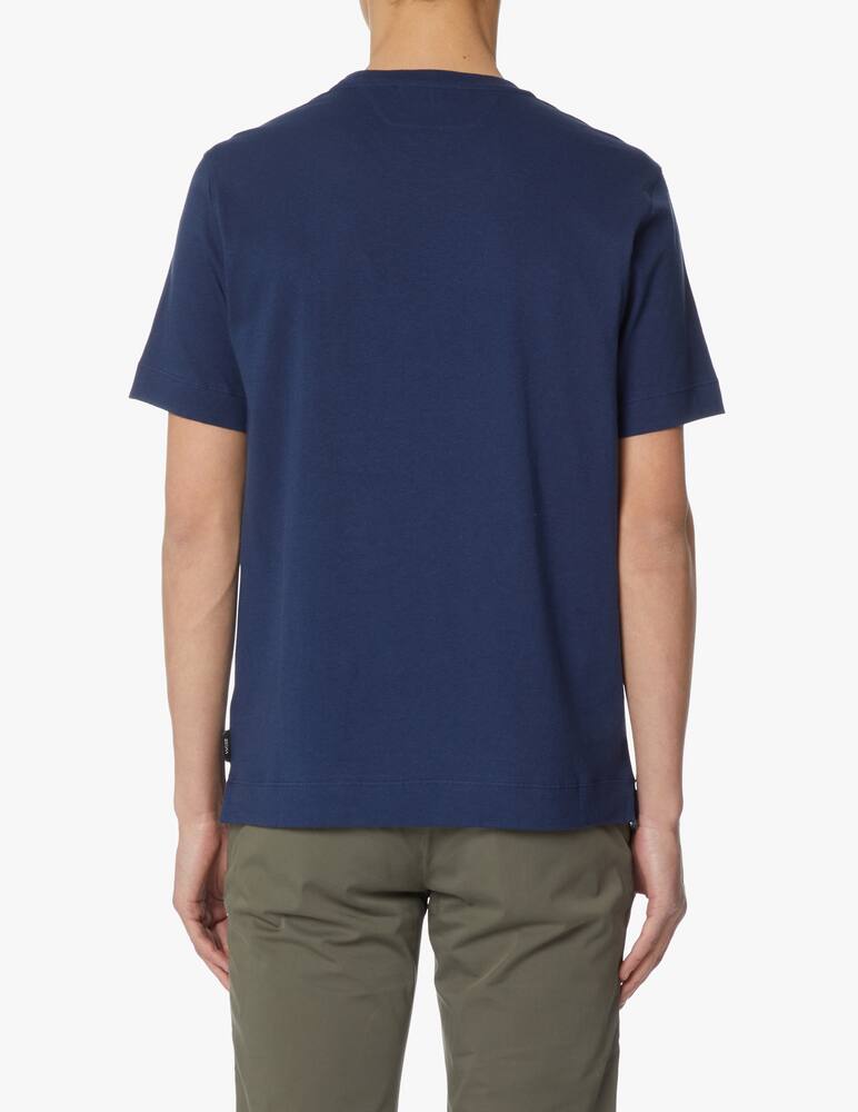 rinascente Z Zegna Cotton linen mix short sleeve t-shirt - blue