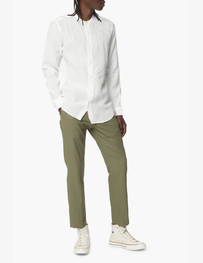 rinascente Zegna Yard dyed guru neck long sleeve shirt - white