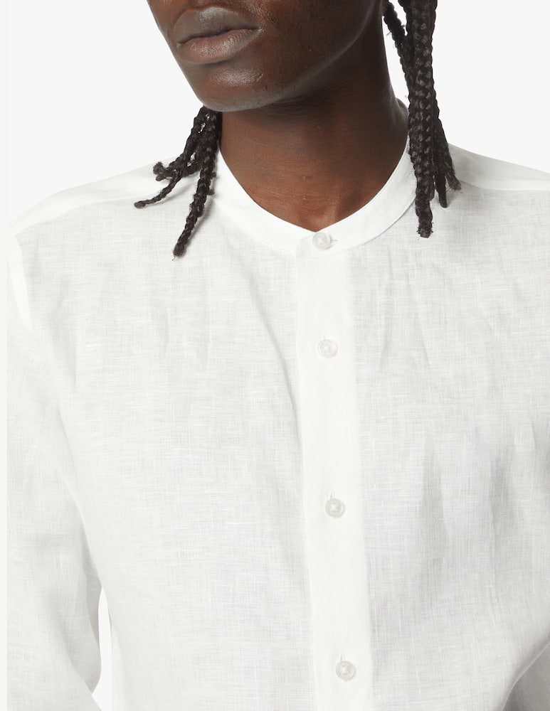 Z Zegna Camicia manica lunga collo guro tinto filo - bianco - immagine 4 Z Zegna Camicia manica lunga collo guro tinto filo - bianco - immagine 4