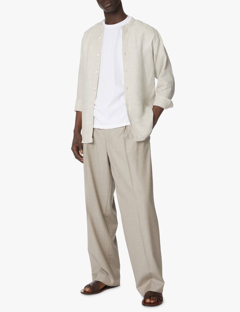 rinascente Zegna Yard dyed guru neck long sleeve shirt - beige