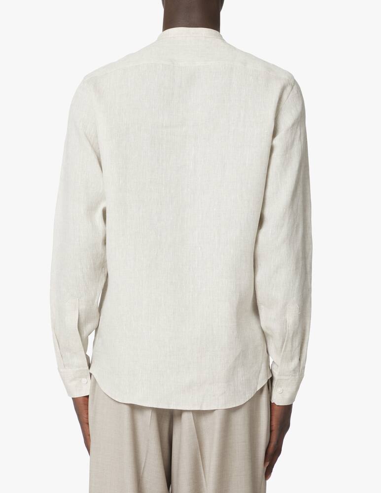 rinascente Zegna Yard dyed guru neck long sleeve shirt - beige