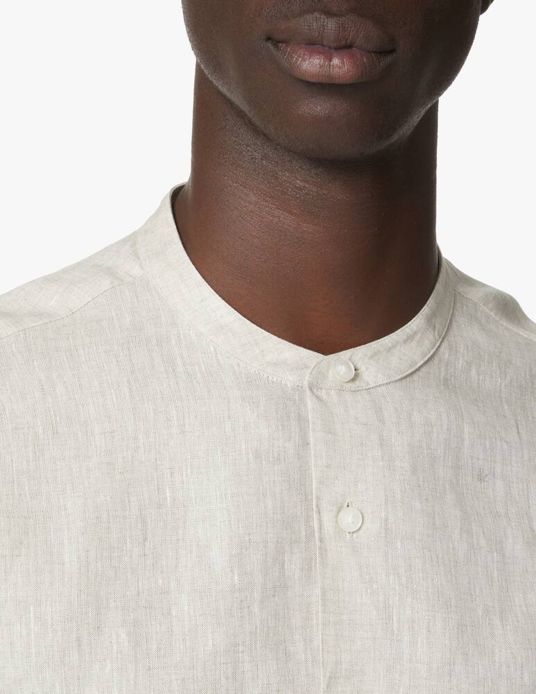 rinascente Zegna Yard dyed guru neck long sleeve shirt - beige