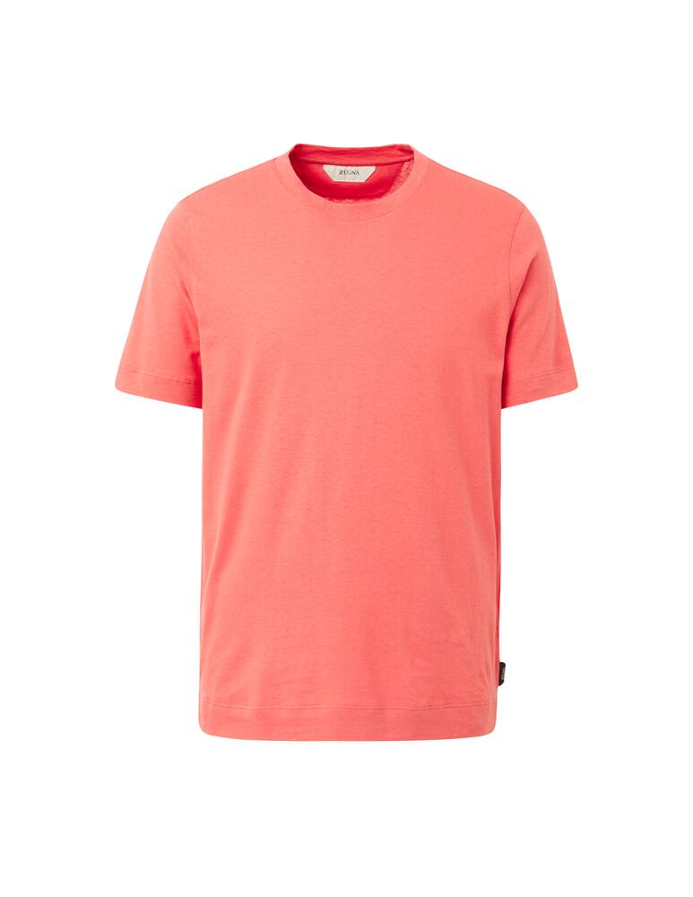 rinascente Zegna Maglietta manica corta misto cotone lino tu - rosa