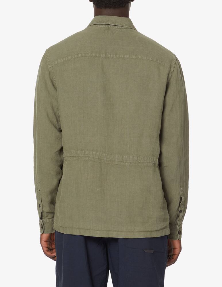 rinascente Zegna Giacca sahariana lino tasche frontali - verde