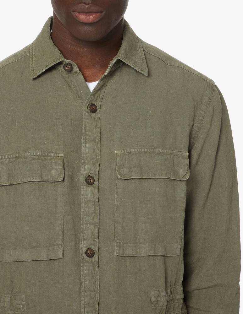 rinascente Zegna Giacca sahariana lino tasche frontali - verde