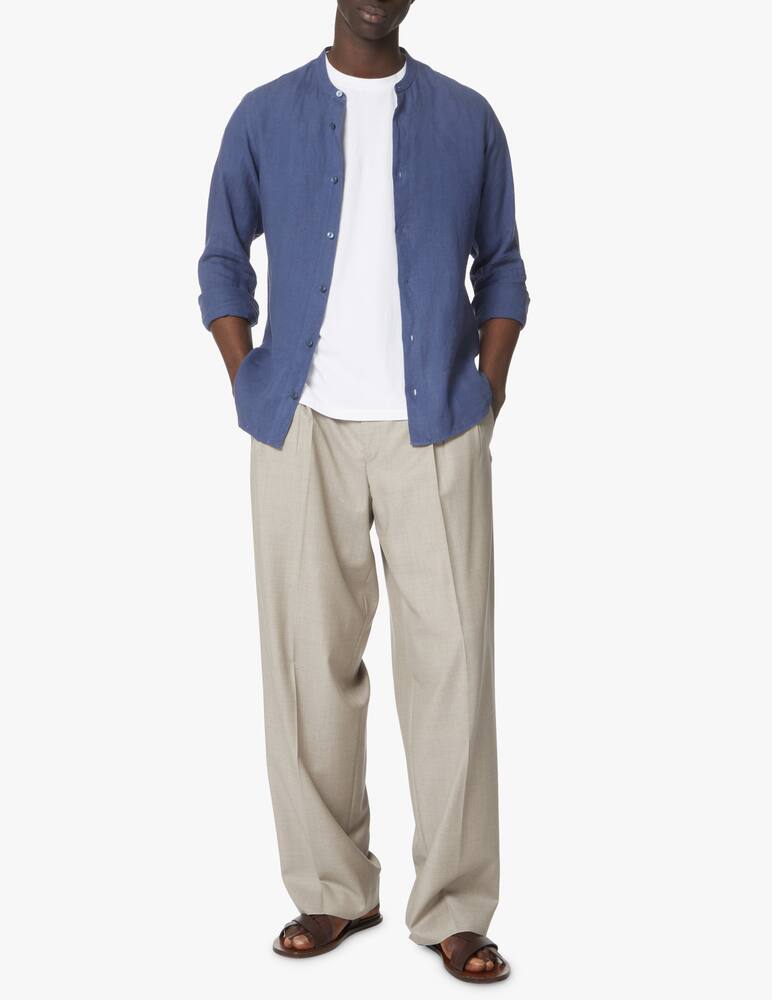 rinascente Zegna Camicia manica lunga collo guro tinto capo - blu